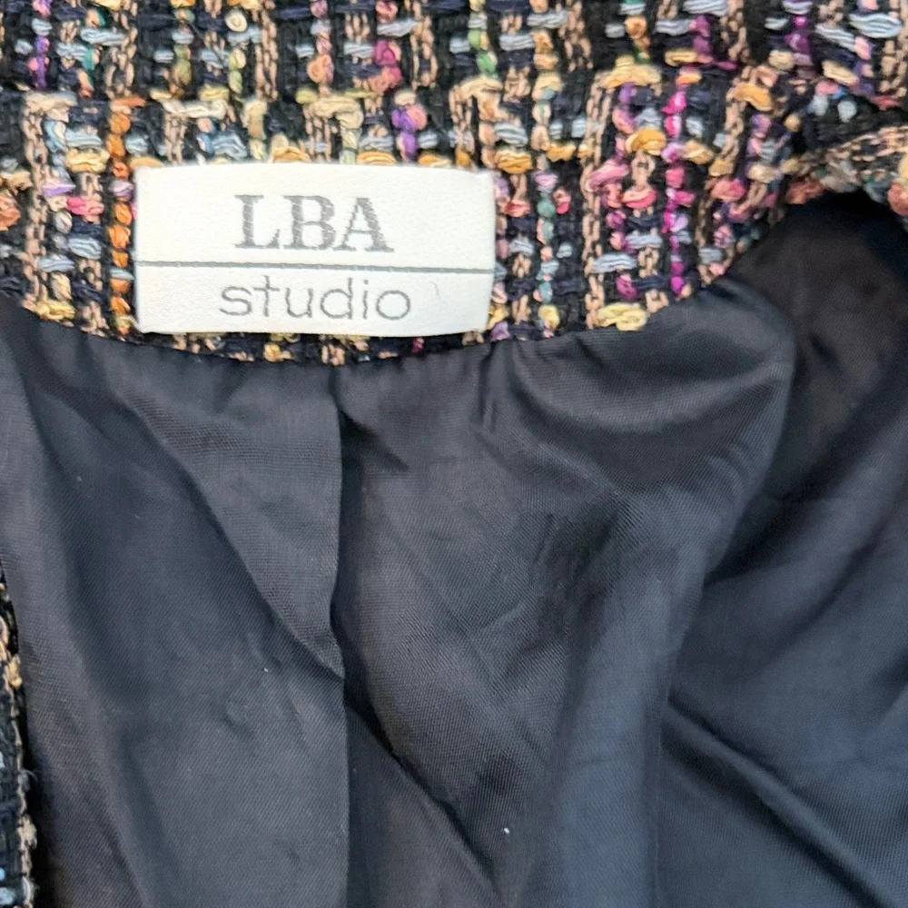Vintage LBA Studio Tweed Blazer Jacket Size Small Classic Chic - Picture 6 of 10